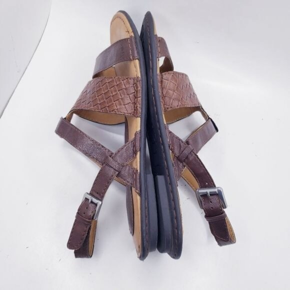 Boc Agda Brown Faux Leather Slingback Strappy Sandals Flats Women's Size 8 - Picture 9 of 13